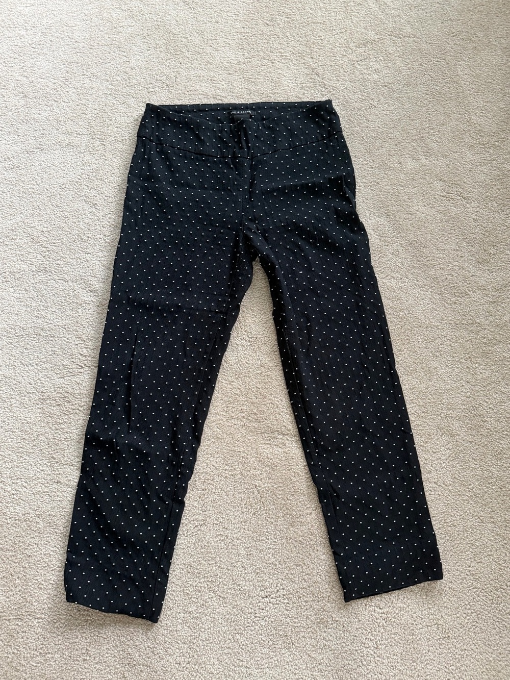 Zac & Rachel Black Pants with White Micro Dots
